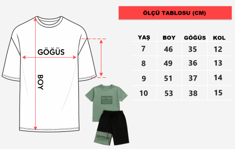Erkek Çocuk Modern Tasarım Tişört-Şort Seti