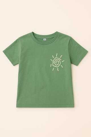 Erkek Çocuk Günlük Stil Seti – Cepli Şort, Zümrüt Yeşili