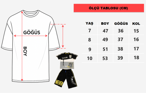 Erkek Çocuk Pamuklu Renk Bloklu Baskılı Tişört Şort Seti