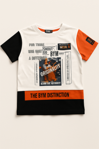 Erkek Çocuk Günlük Spor Seti – Tişört & CEPLİ Turuncu Şort