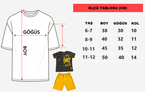 Çocuk Konforlu Yazlık Set – Üst & Soft Sarı Şort