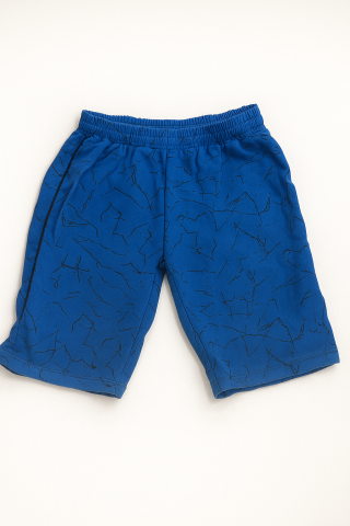 Erkek Çocuk “Don’t Give Up!” Baskılı Mavi Tişört & Desenli Şort Seti