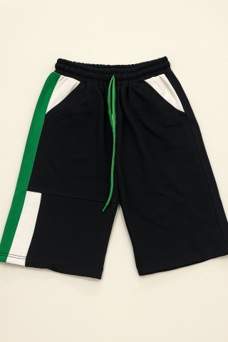 Erkek Çocuk Günlük Yaz Kombini – Pamuklu  Baskılı Üst & Soft Siyah Şort