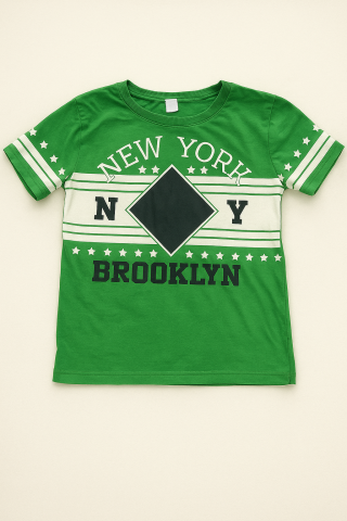 Erkek Çocuk Günlük Yaz Kombini – Pamuklu  Baskılı Üst & Soft Siyah Şort