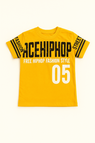 Erkek Çocuk Yazlık Pamuklu  –  Sarı Üst & Spor Şort