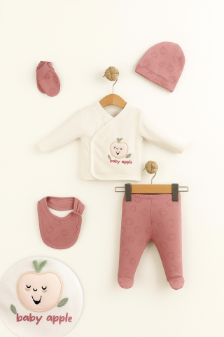 Little Life %100 Pamuklu Bebek Yenidoğan 5'li Unisex Bebek Hastane Çıkış Seti (5 PARÇA)