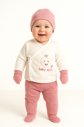 Little Life %100 Pamuklu Bebek Yenidoğan 5'li Unisex Bebek Hastane Çıkış Seti (5 PARÇA)