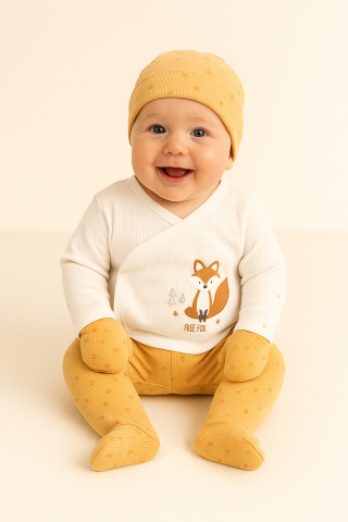Little Life %100 Pamuklu Bebek Yenidoğan 5'li Unisex Bebek Hastane Çıkış Seti (5 PARÇA)