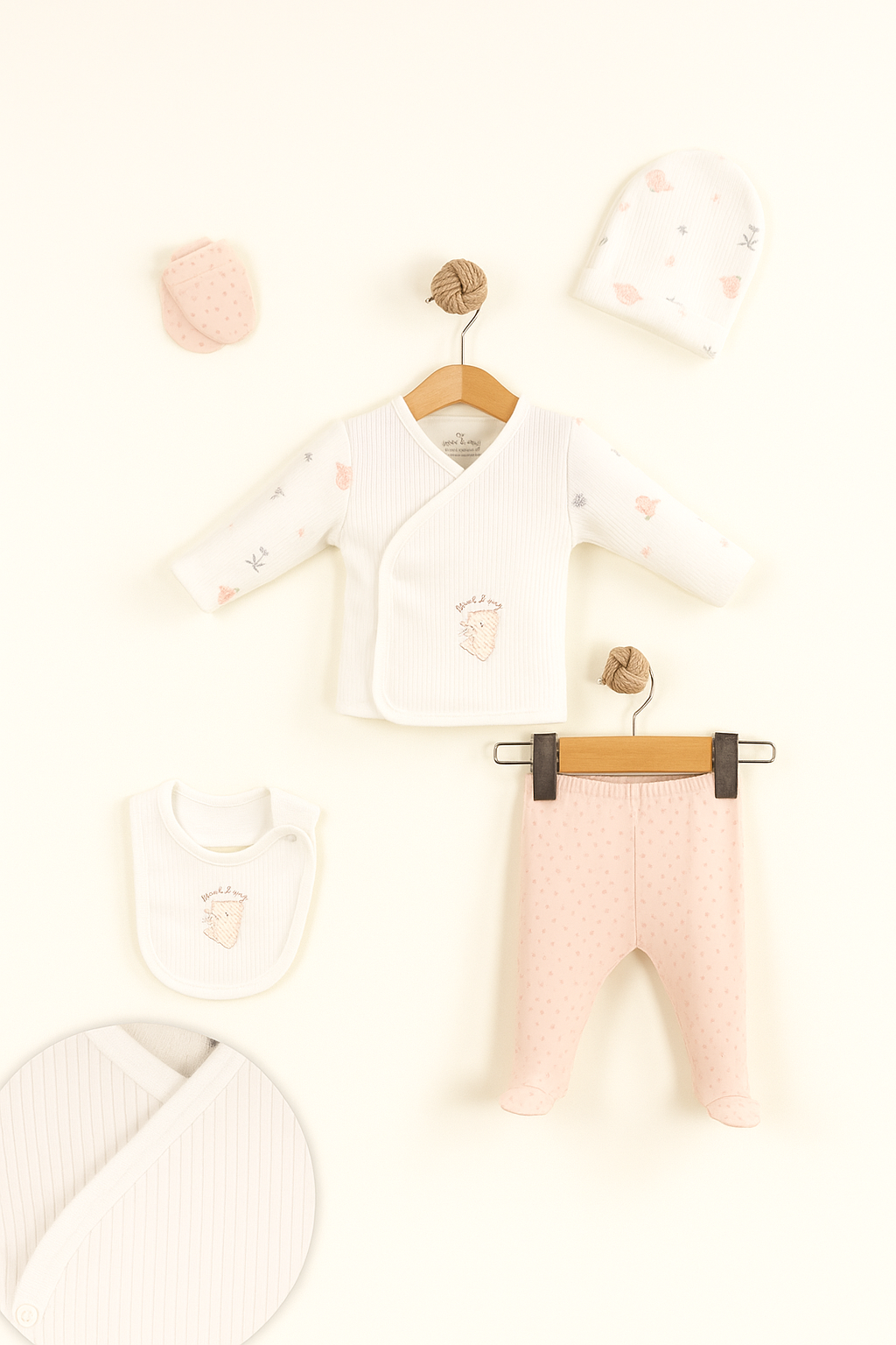 Little Life %100 Pamuklu Bebek Yenidoğan 5'li Unisex Bebek Hastane Çıkış Seti (5 PARÇA)