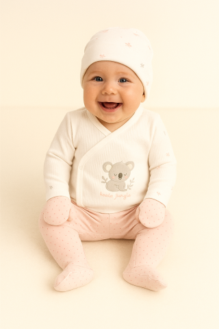 Little Life %100 Pamuklu Bebek Yenidoğan 5'li Unisex Bebek Hastane Çıkış Seti (5 PARÇA)