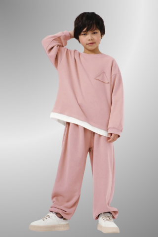 Çocuk Basic Rahat Kalıp İkili Takım – PEMBE