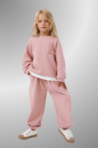 Çocuk Basic Rahat Kalıp İkili Takım – PEMBE